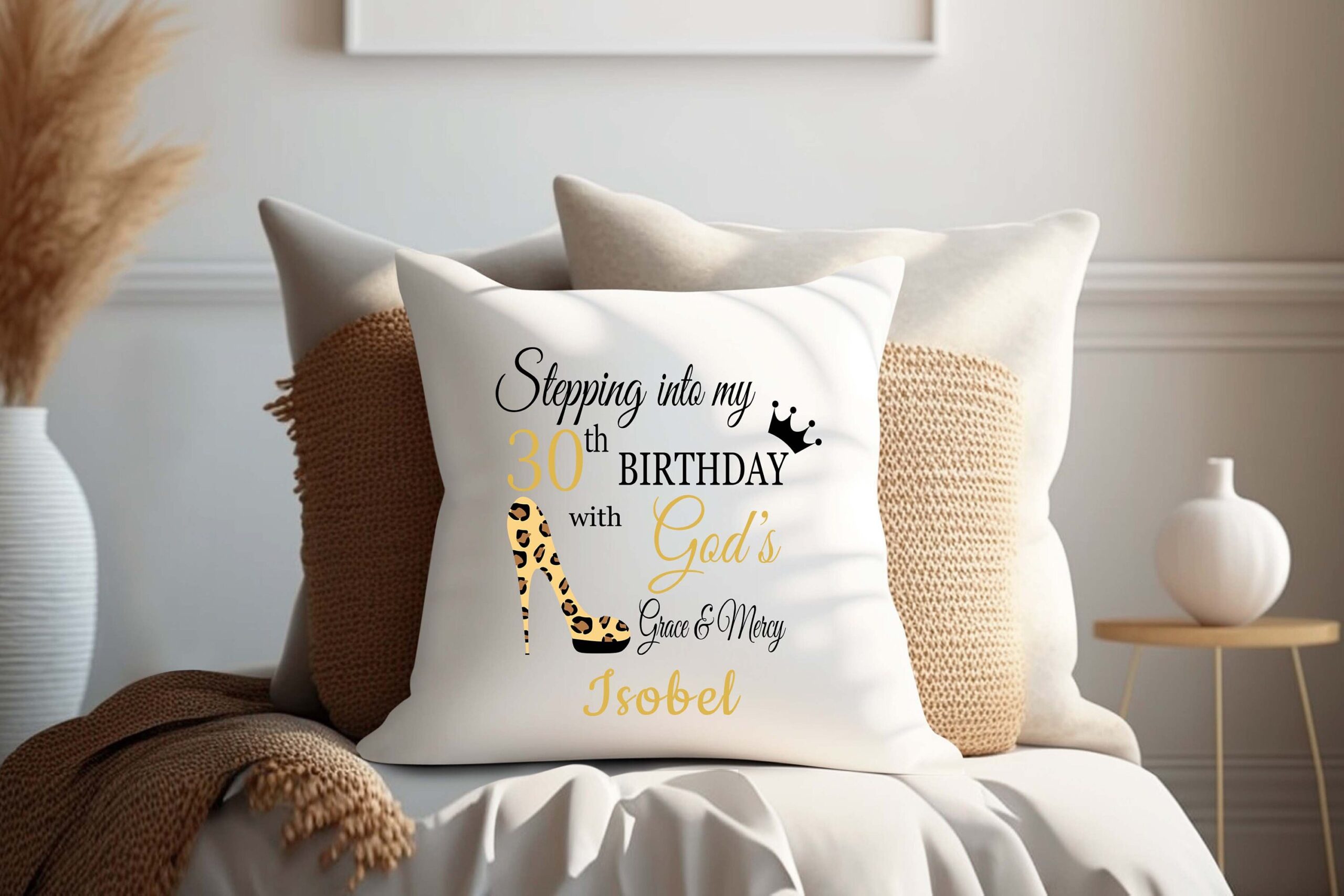 Personalised Birthday Cushion – Canvas Number Pillow Gift for Any Age - Image 3