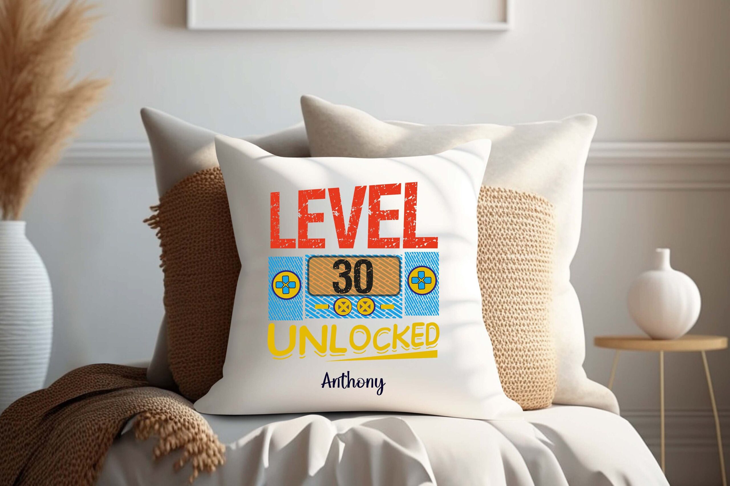 Personalised Birthday Cushion – Canvas Number Pillow Gift for Any Age - Image 7