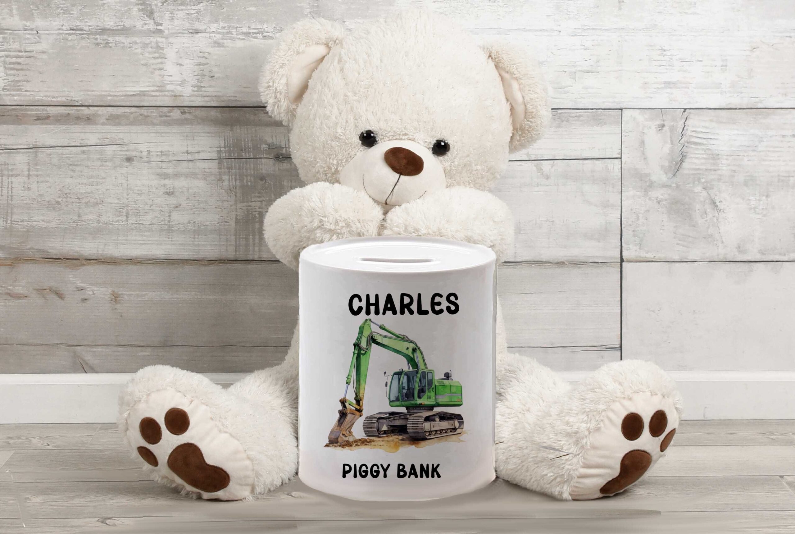 Personalised Ceramic Money Box | Tractor & Safari - Image 6