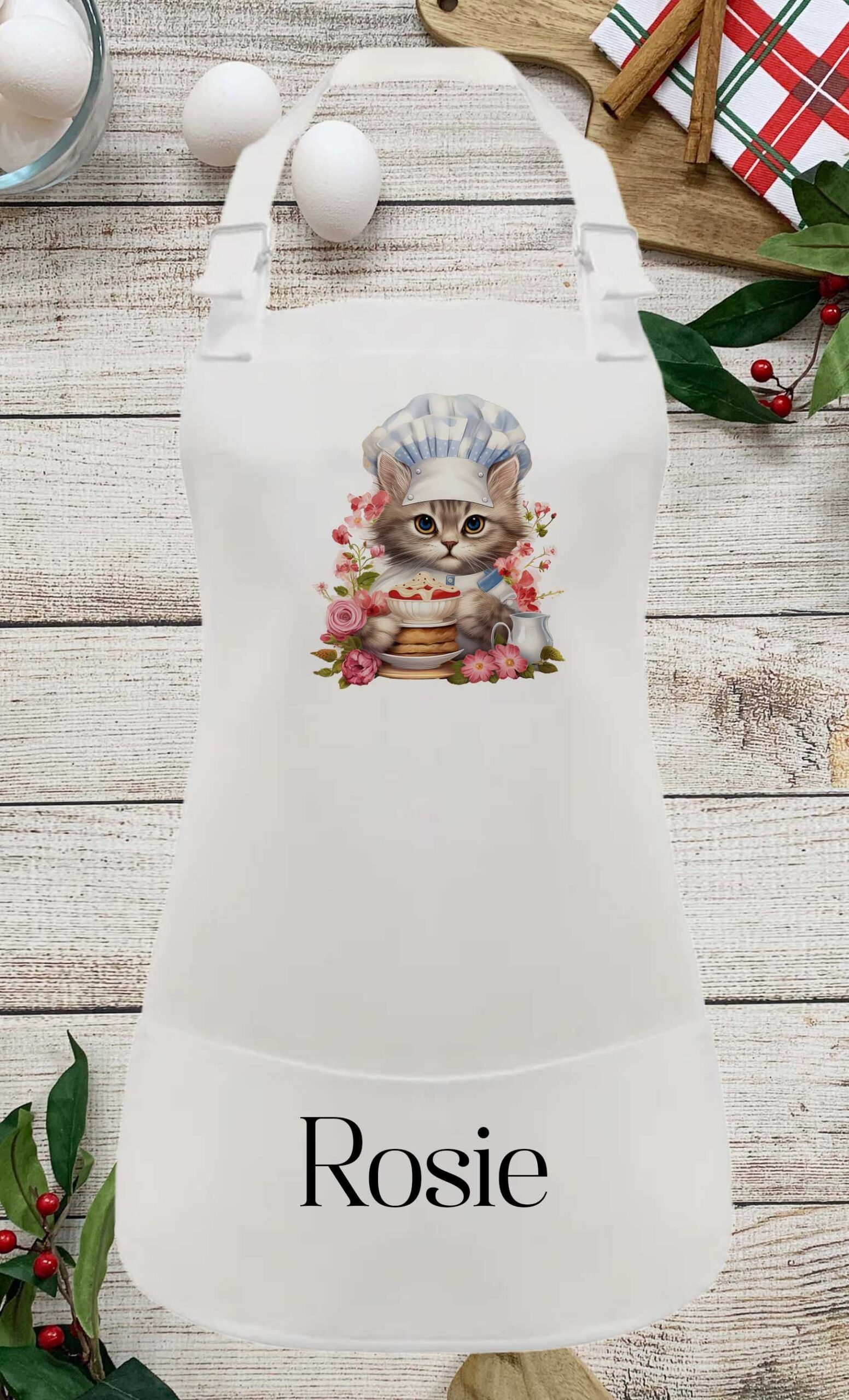 Personalised Childs Cat Apron – Kids Cooking, Baking & Painting Apron (Toddler & Junior Sizes) - Image 7