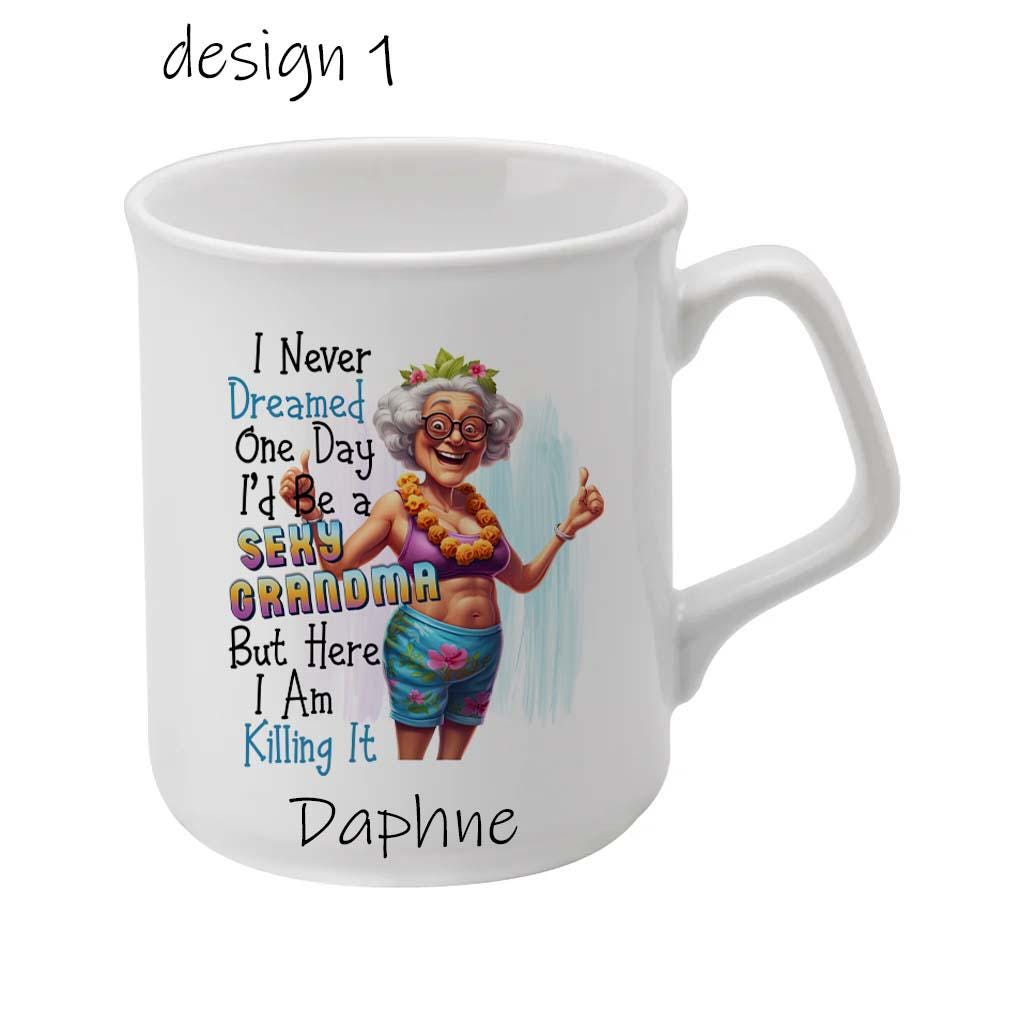 Funny Grandma Mug – Personalised Nanny, Nanna or Ouma Cup – Humour Gift for Birthday or Christmas