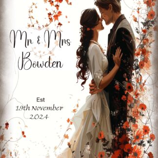 Just Married Personalised metal sign plaque. Mr & Mrs Vintage style wedding sign Anniversary Gift - Bride and Groom newly weds