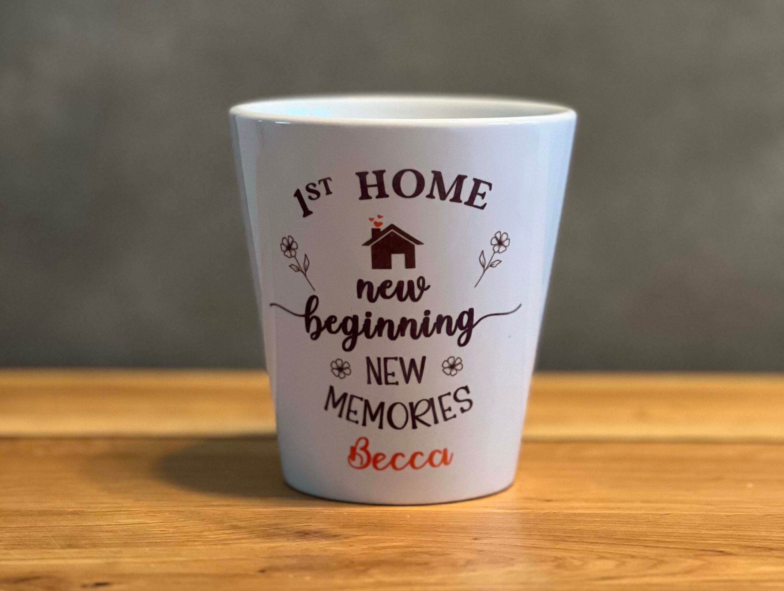 Personalised New Home Flower Pot – Ceramic Housewarming Planter Gift - Image 3