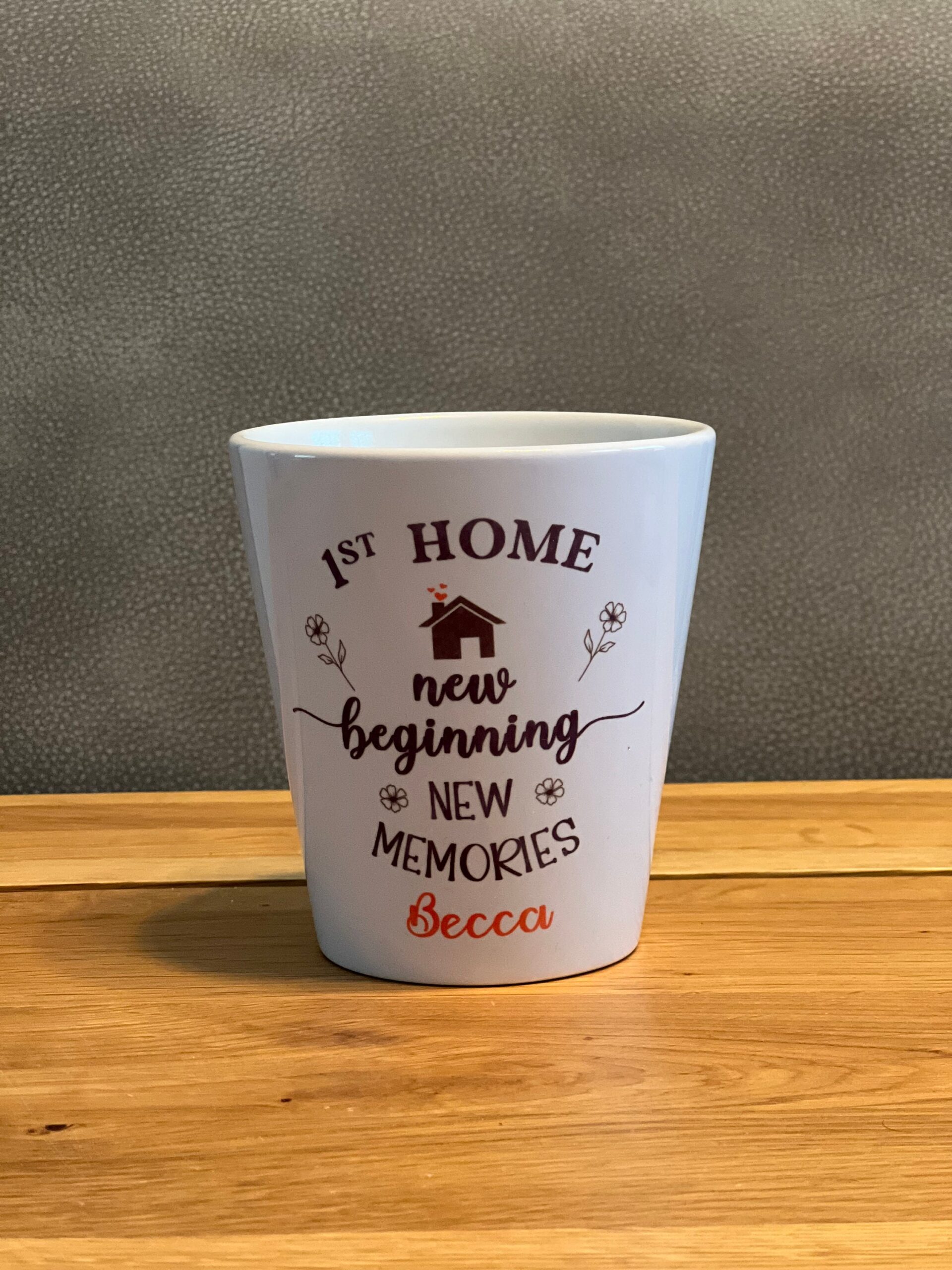 Personalised New Home Flower Pot – Ceramic Housewarming Planter Gift - Image 2