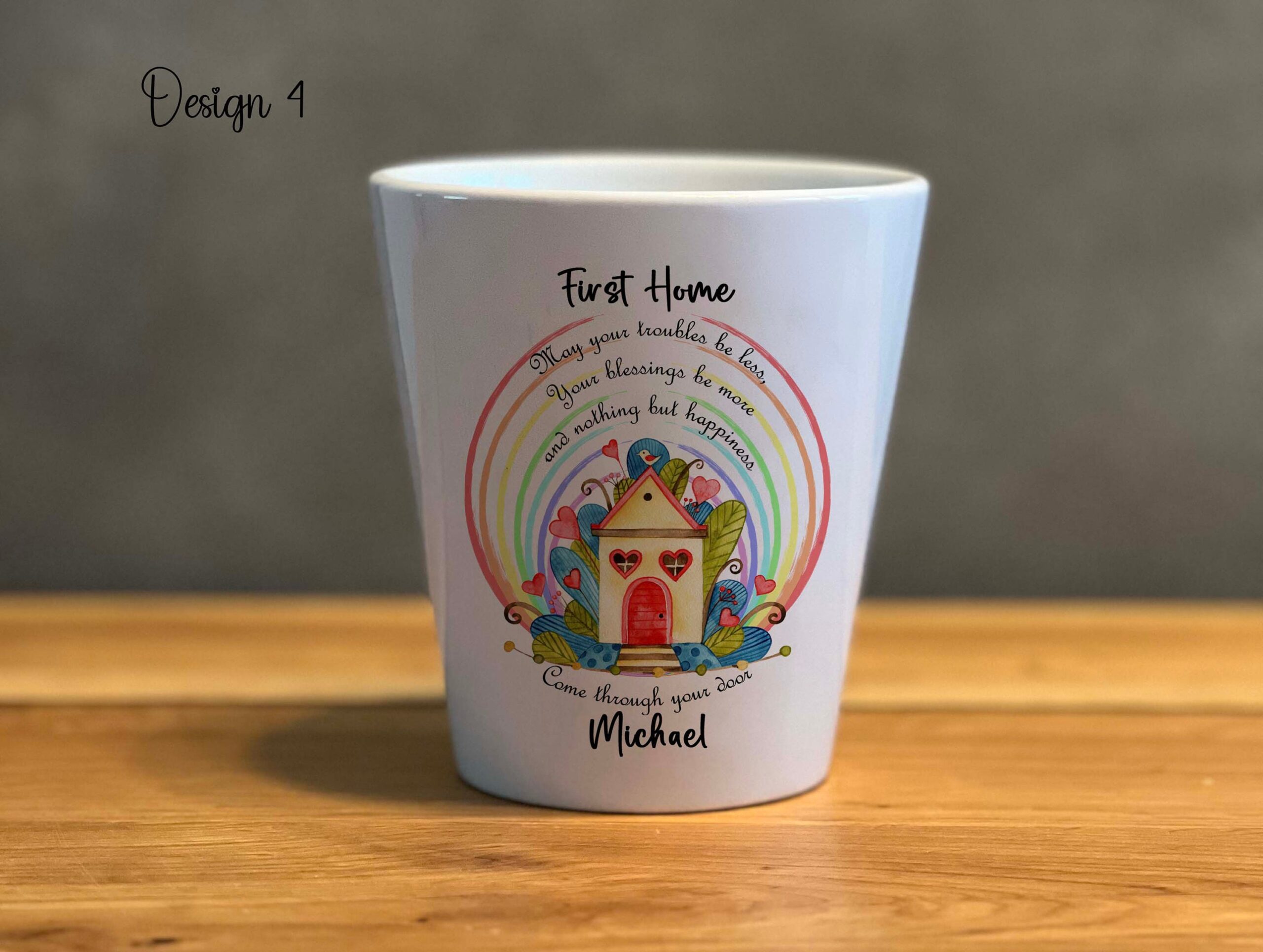 Personalised New Home Flower Pot – Ceramic Housewarming Planter Gift - Image 4