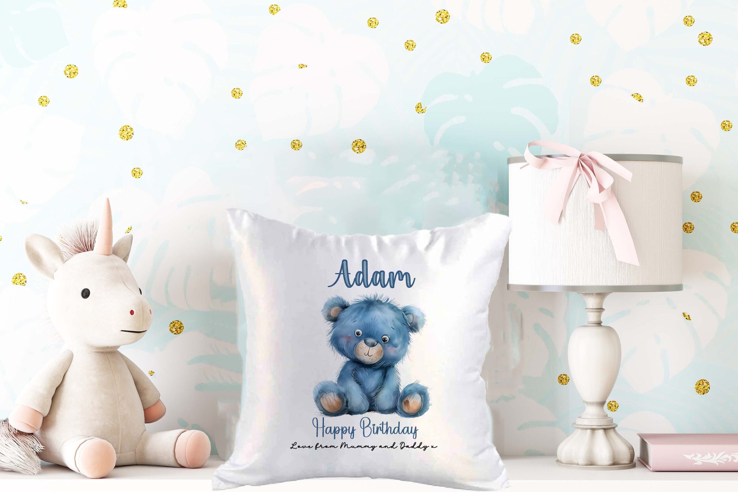 Personalised Bear Cushion Cover – Custom Teddy Pillow for Kids - Image 2