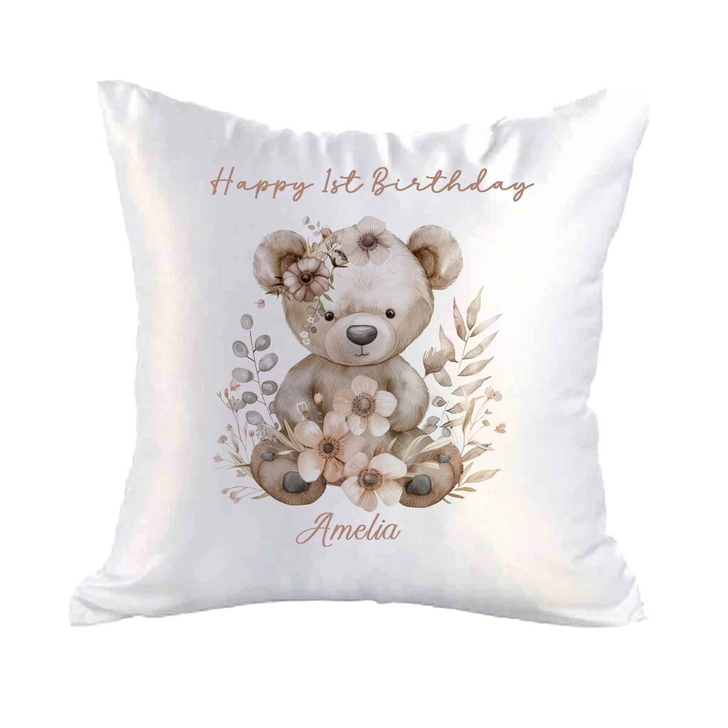 Personalised Bear Cushion Cover – Custom Teddy Pillow for Kids - Image 3