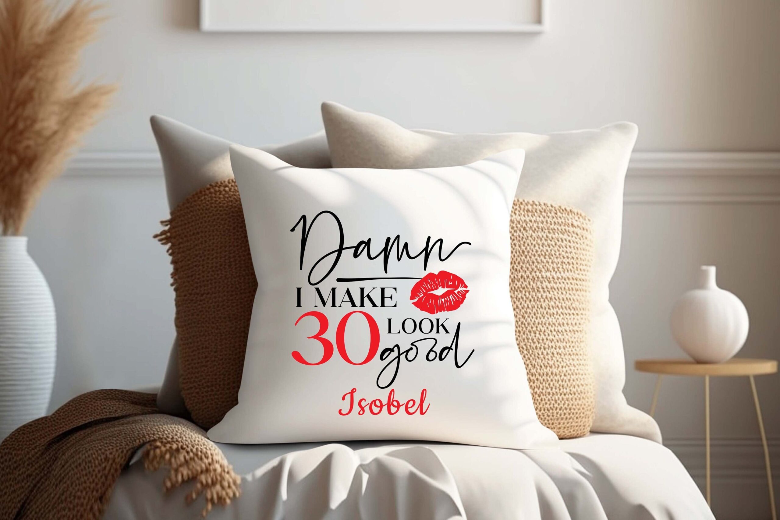 Personalised Birthday Cushion – Canvas Number Pillow Gift for Any Age - Image 2