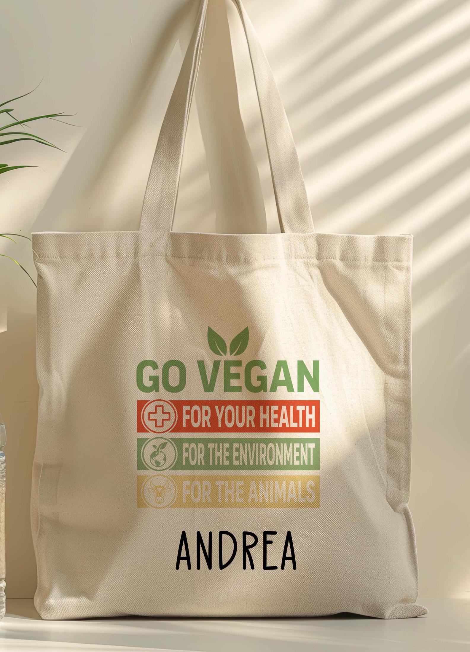 Personalised Canvas Tote Bag – Reusable Vegan Shopping Bag Gift for Him or Her