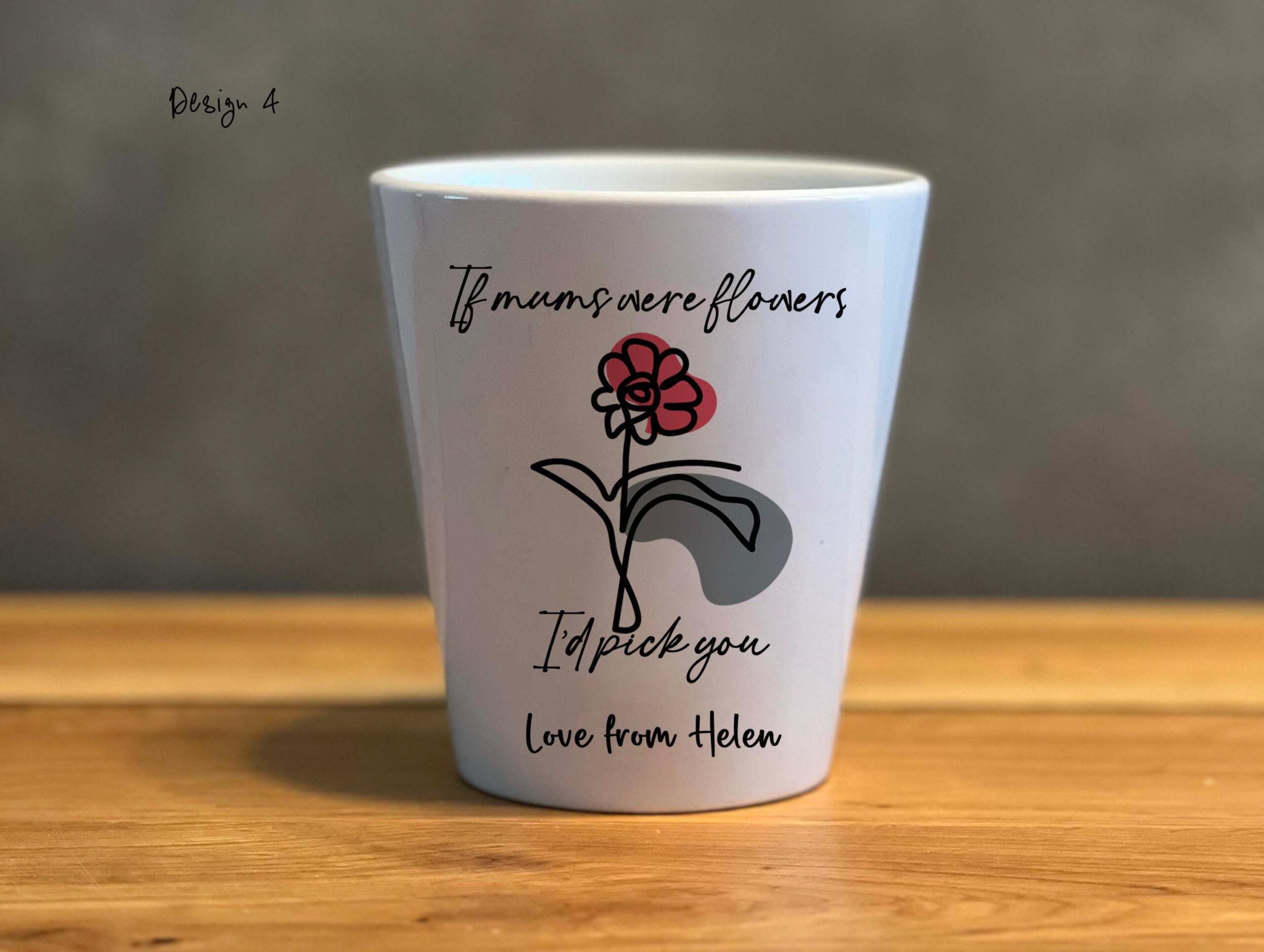 Personalised Ceramic Plant Pot – Floral Mum Gift ‘If Mums Were Flowers I’d Pick You’ - Image 5