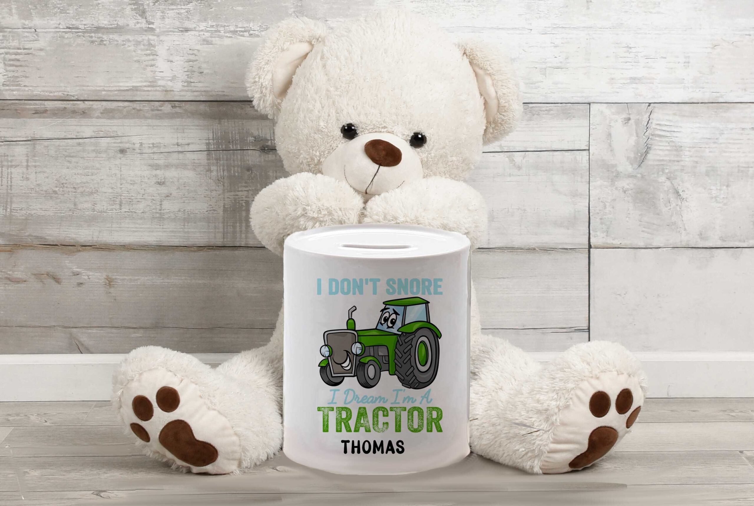 Personalised Ceramic Money Box | Tractor & Safari - Image 9