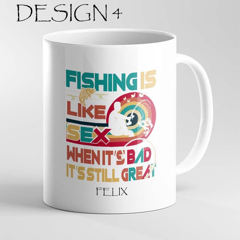 Funny Fishing Mug – Cheeky Humour Quote Cup – Personalised Gift for Him or Her – Birthday Present - Image 5