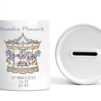 Personalized Ceramic Baby Money Box: Christening Gift