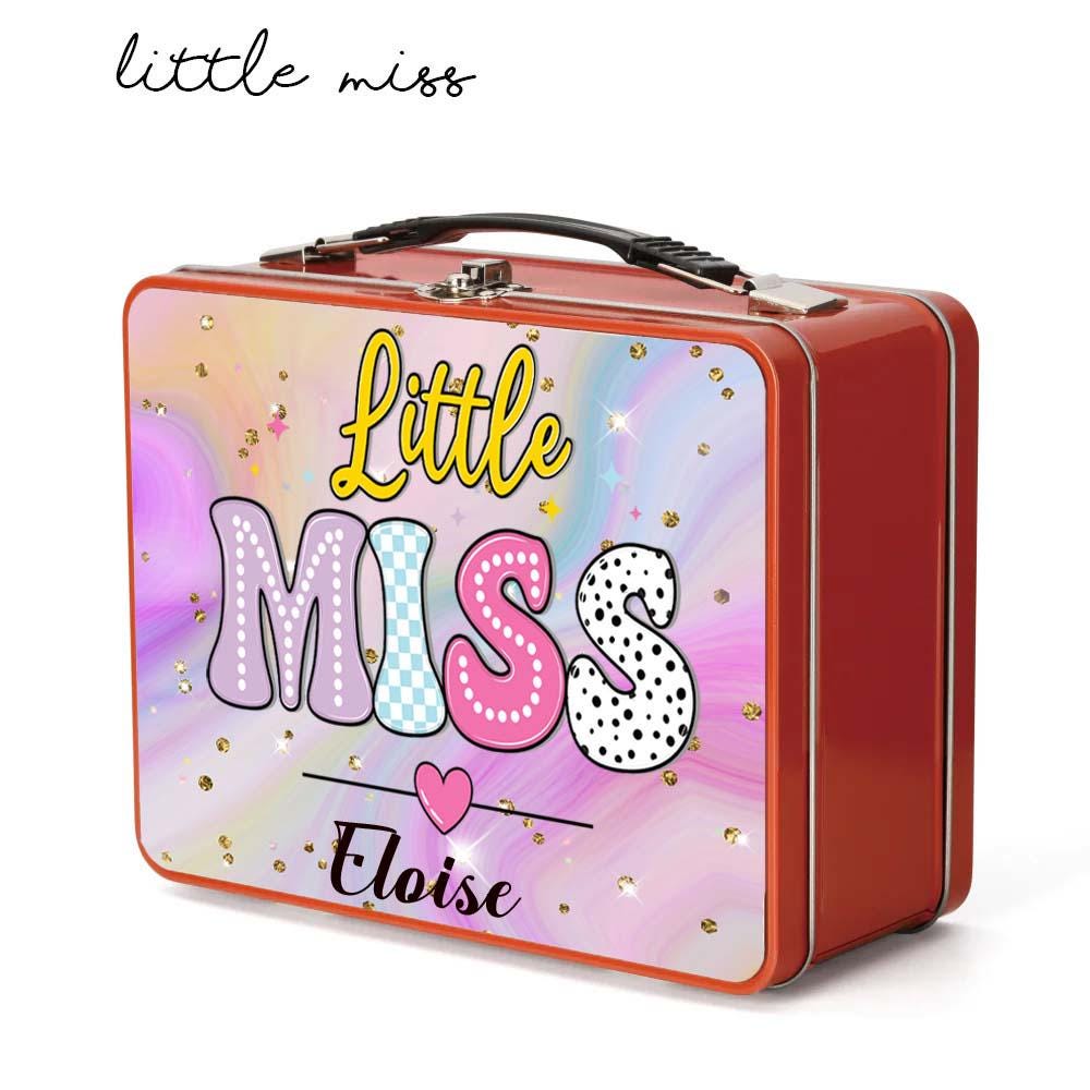 Personalised Kids Metal Lunch Box – Red Fairy Cat Dog Design with Name Initial – Custom School Lunch Tin for Boys & Girls - Image 8