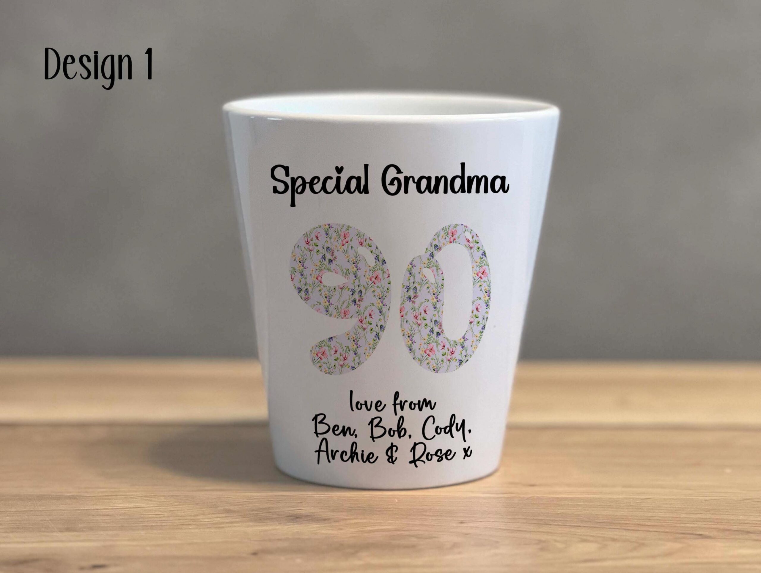 Personalised Ceramic Plant Pot – Custom Birthday Flower Pot for Any Age, 30th, 40th, 50th, 60th, 70th, 80th & 90th Gift - Image 4