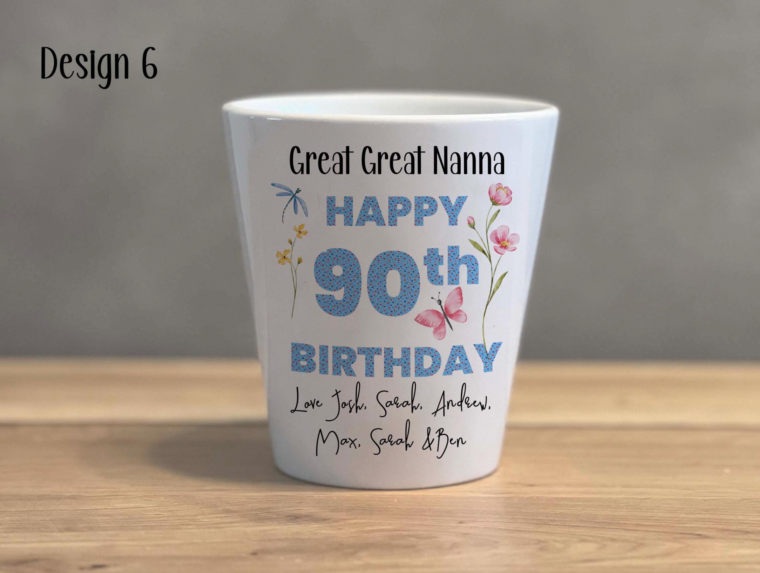 Personalised Ceramic Plant Pot – Custom Birthday Flower Pot for Any Age, 30th, 40th, 50th, 60th, 70th, 80th & 90th Gift - Image 2