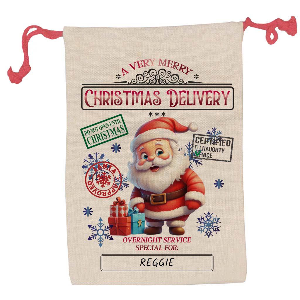 Personalised Christmas Santa Sack – Extra Large Kids Gift Bag – First Christmas Keepsake – Boys & Girls 48x68cm - Image 2