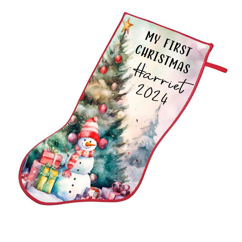 Personalised Children’s Christmas Stocking – First Christmas 1st Xmas, Custom Name, Brother or Sister, Dated Keepsake - Image 4