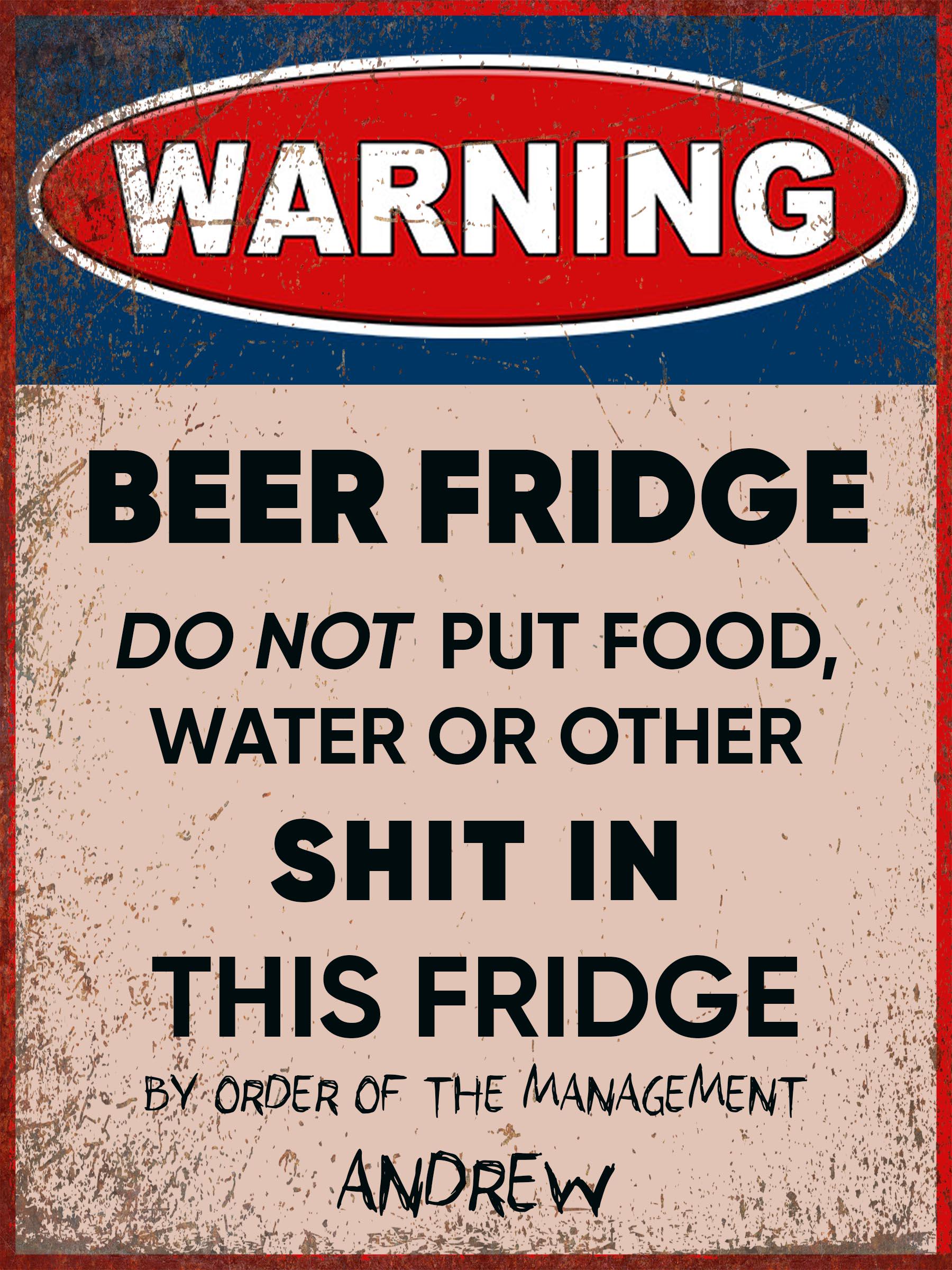 Personalised Beer or Wine Fridge Metal Sign – Custom 8x6 Wall Hanging – High Gloss Man Cave Bar Sign Gift - Home Bar Decor - Image 2