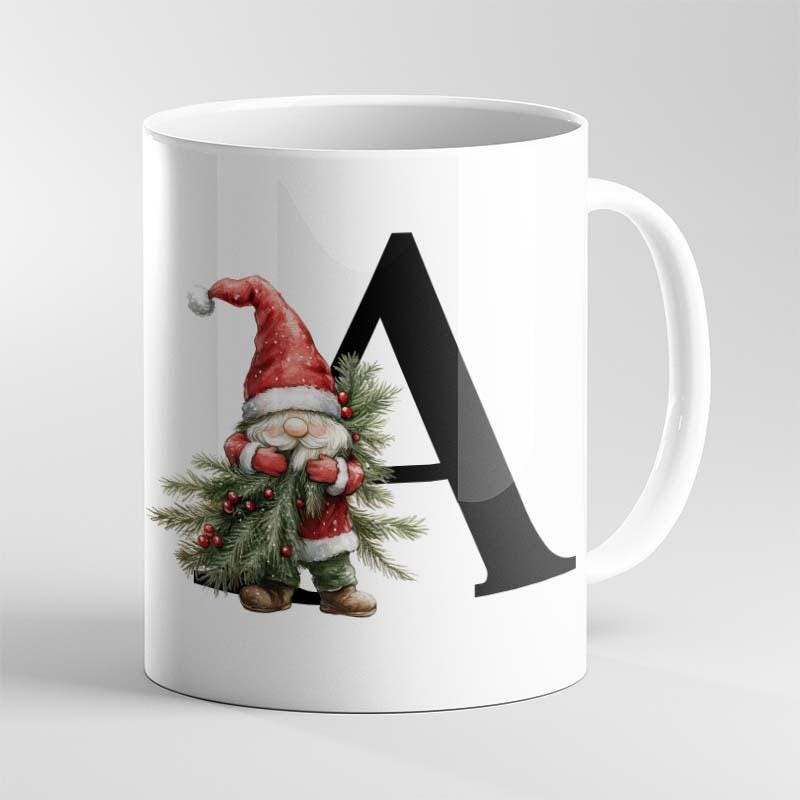 Personalised Christmas Initial Mug – Custom Gift for Someone Special, Unique Festive Present