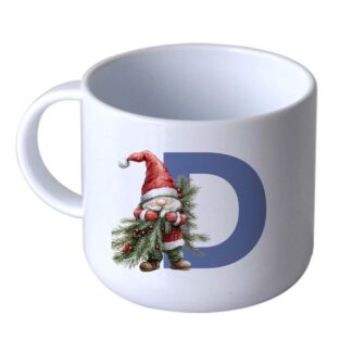 Personalised CHRISTMAS Children's Mug initital , named Unbreakable Cup, 6 oz plastic