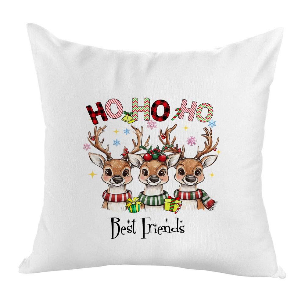 Personalised Christmas Cushion Cover 40cm – Ho Ho Ho & Joy Design, Custom Xmas Pillow Case, Festive Home Decor - Image 3