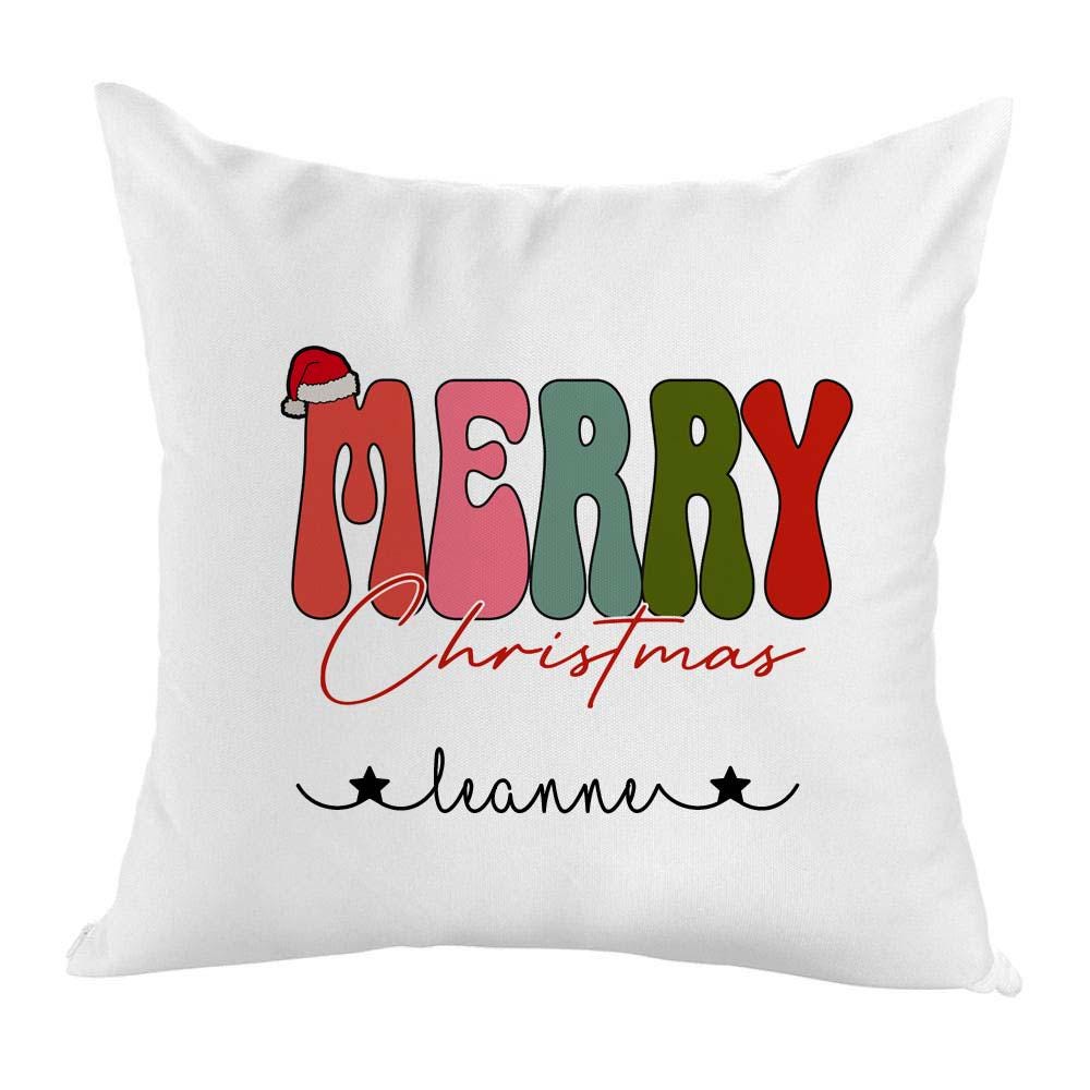 Personalised Christmas Cushion Cover 40cm – Custom Xmas Pillow Case, Cat Designs, Festive Home Decor Gift - Image 3