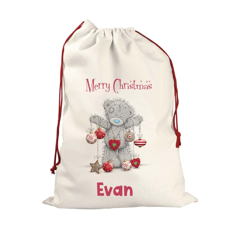 Personalised Children’s Santa Sack XL – Cute Bears First Christmas, Custom Name Gift Bag 48cm x 68cm - Image 2