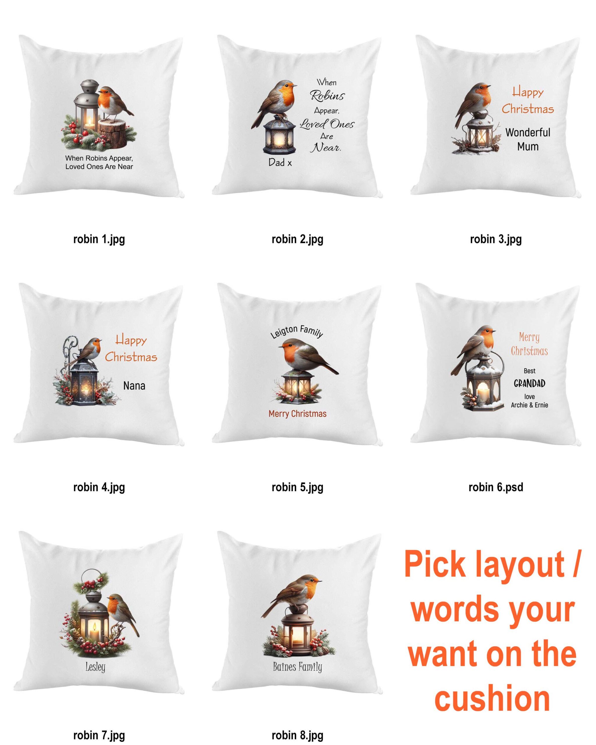 Christmas Robin | When Loved Ones Appear | Cushion Cover 40cm - Image 10