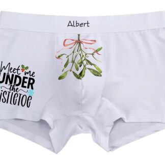 Personalised Christmas RUDE funny humour Boxers Underwear men's, baubles