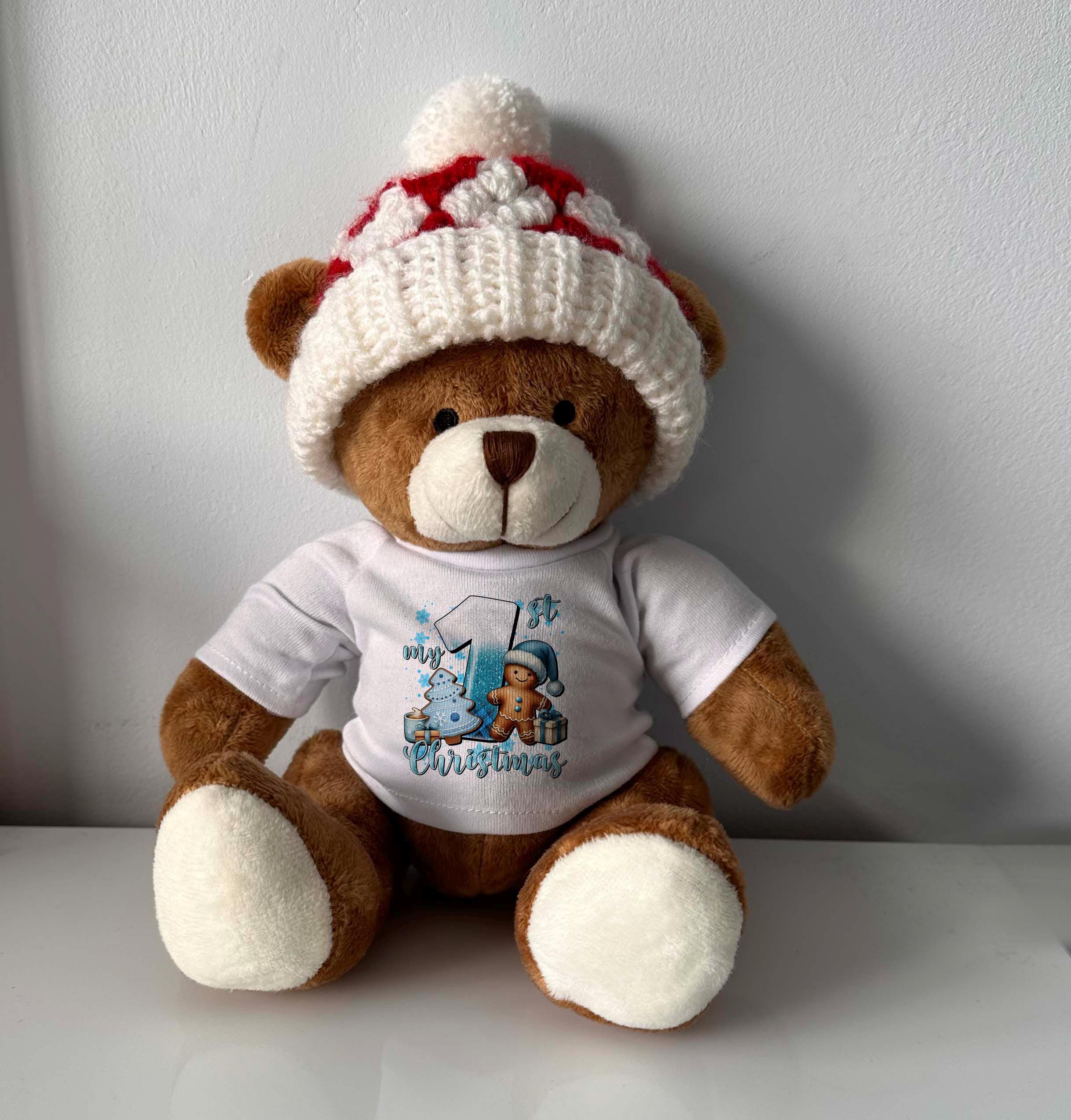 Personalised Children’s Christmas Bear with Crocheted Hat 2026 - Image 10