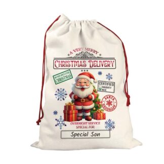 Personalised Children's Santa Sack x-large for boys or Girls, first Christmas 48cm x 68cm