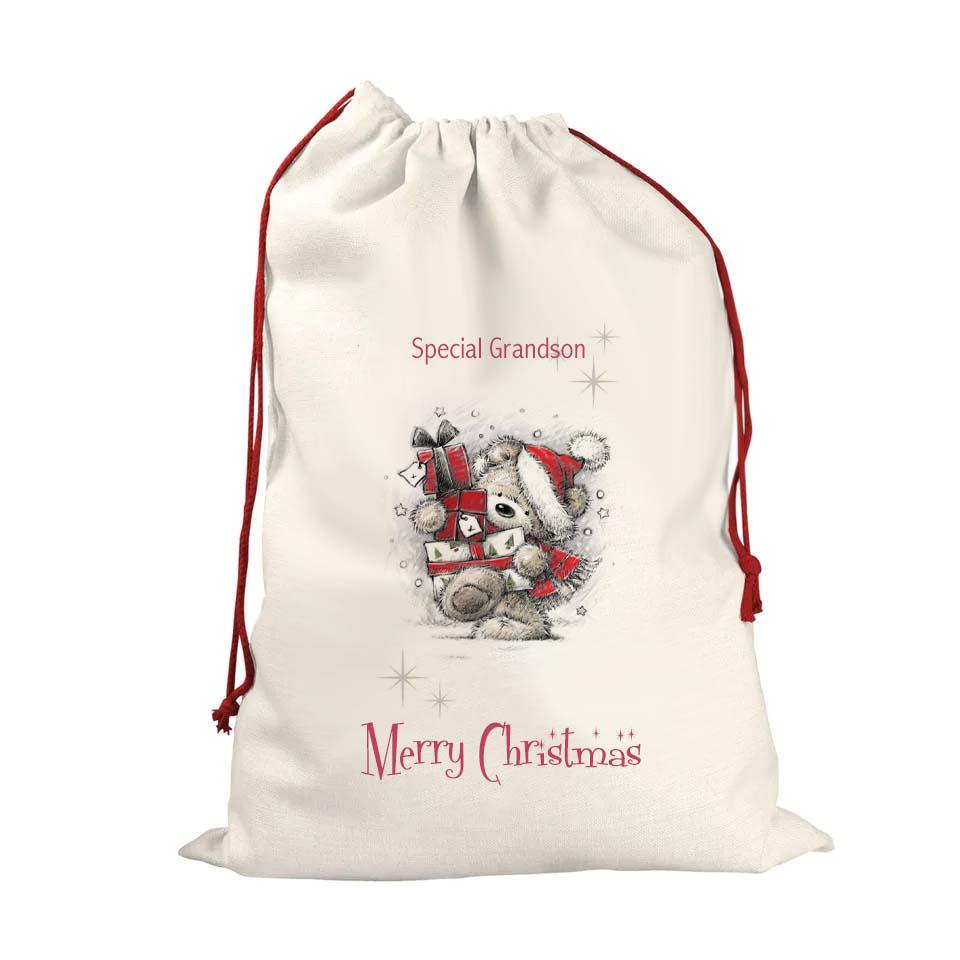 Personalised Children’s Santa Sack XL – Cute Bears First Christmas, Custom Name Gift Bag 48cm x 68cm - Image 7