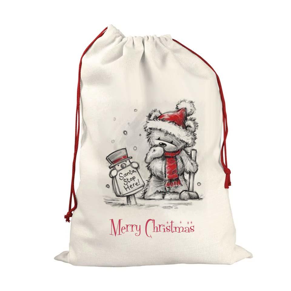 Personalised Children’s Santa Sack XL – Cute Bears First Christmas, Custom Name Gift Bag 48cm x 68cm - Image 6