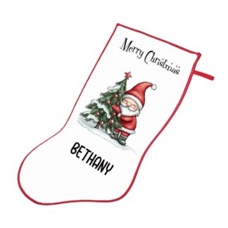Personalised Children's Christmas Stocking, first Christmas, santa, reindeer, date 2024