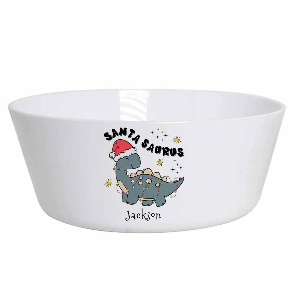 Magical Personalised Santasaurus Christmas Plate – Kids Unbreakable Custom Name Gift - Image 4