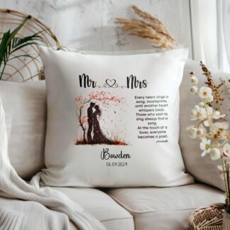 Personalised Wedding canvas feel  Cushion and/or cover , celebrate a special day