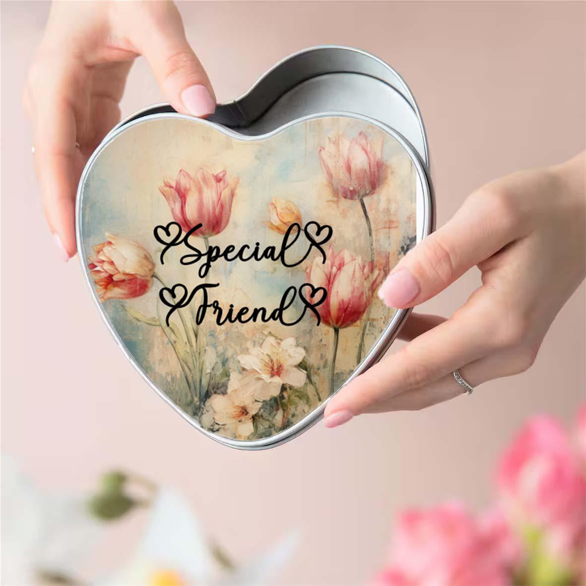 Personalised Heart Shaped Metal Keepsake Tin – Custom Gift Box