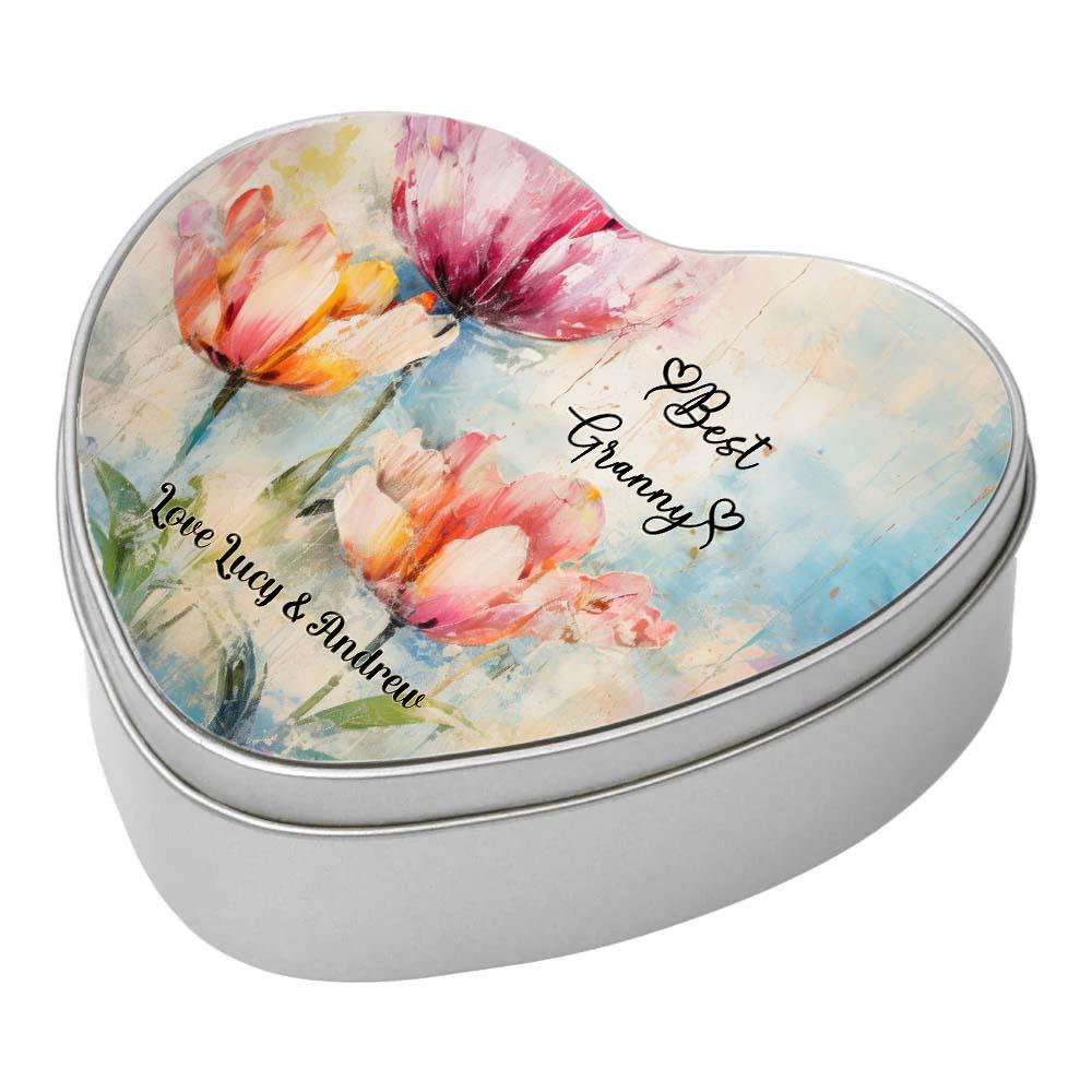 Personalised Heart Shaped Metal Keepsake Tin – Custom Gift Box - Image 4