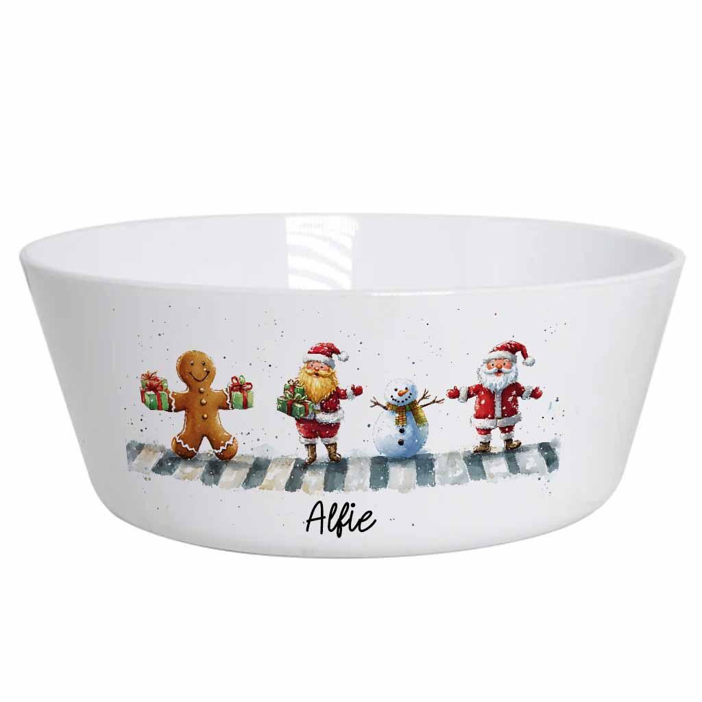 Personalised Kids Christmas Dinnerware Set Initial Reindeer, Santa or Duck – Unbreakable Plate, Bowl, Cup, Mug & Cutlery - Image 3
