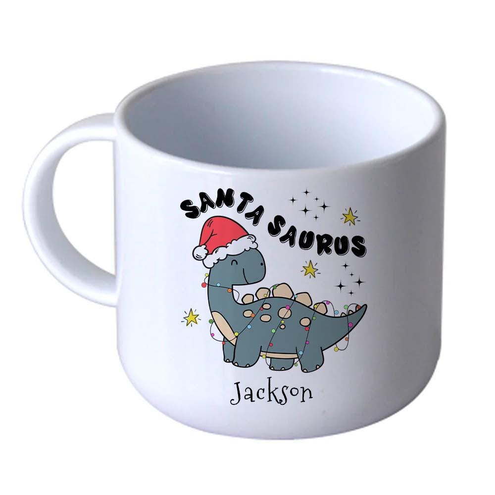 Magical Personalised Santasaurus Christmas Plate – Kids Unbreakable Custom Name Gift - Image 2