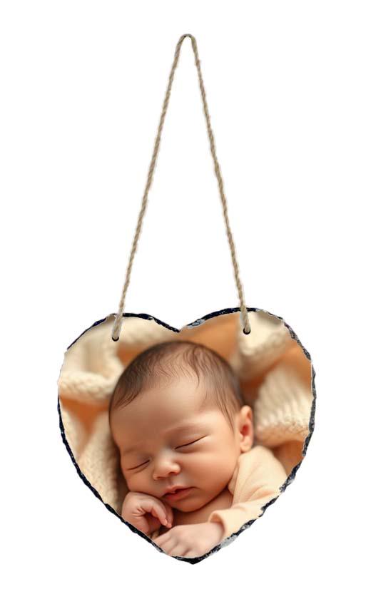 Personalised Photo Slate Heart : Custom Heart Rock Plaque, Desk or Hanging Gift | large - Image 5