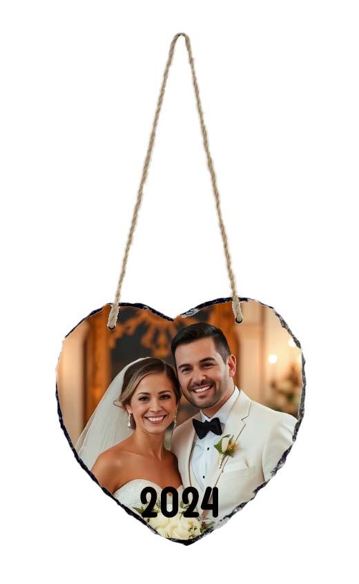 Personalised Photo Slate Heart : Custom Heart Rock Plaque, Desk or Hanging Gift | large - Image 7