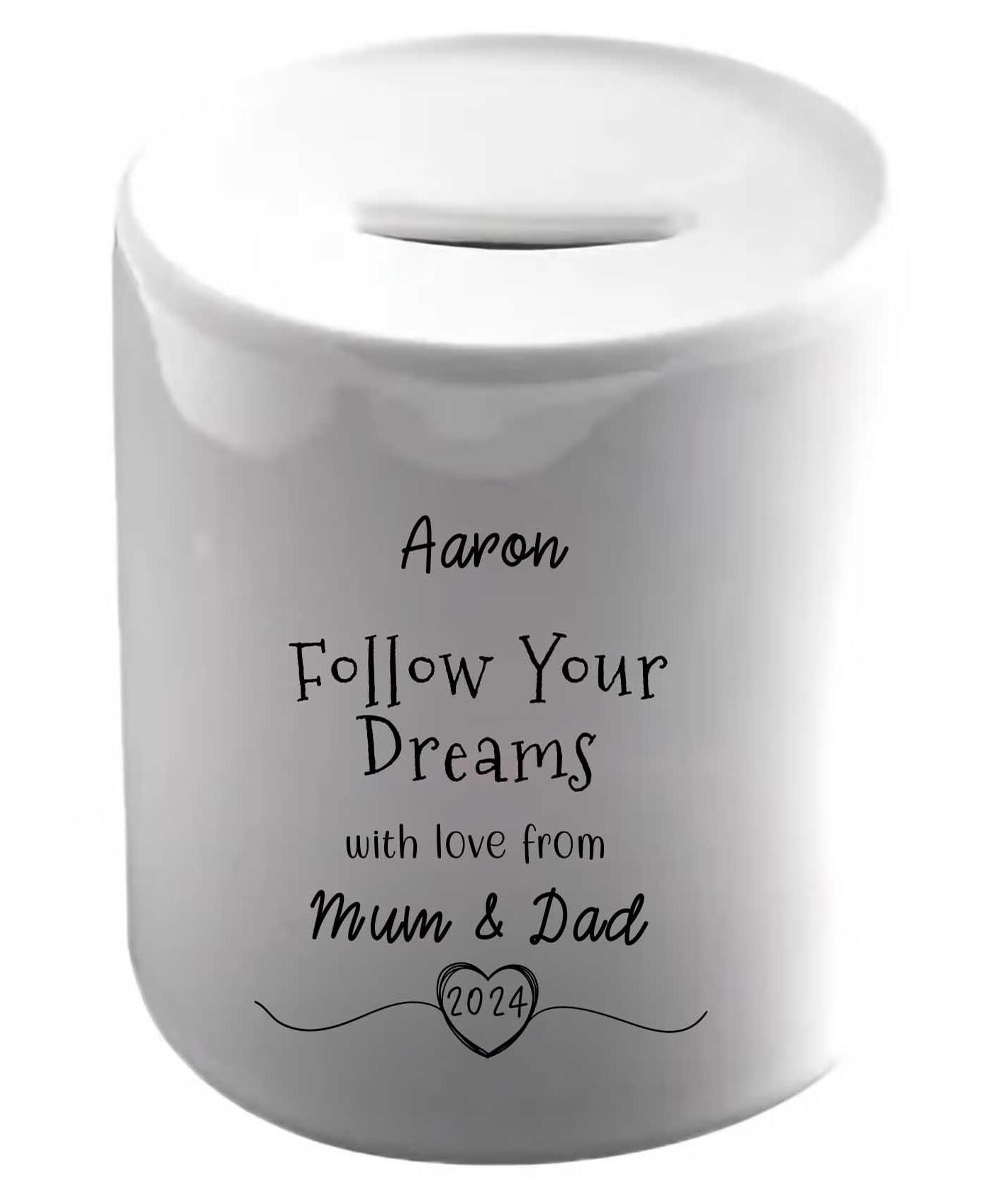 Beautiful Personalised Ceramic Money Box – Baby Christening Photo Gift | Twinkle Twinkle Design - Image 5