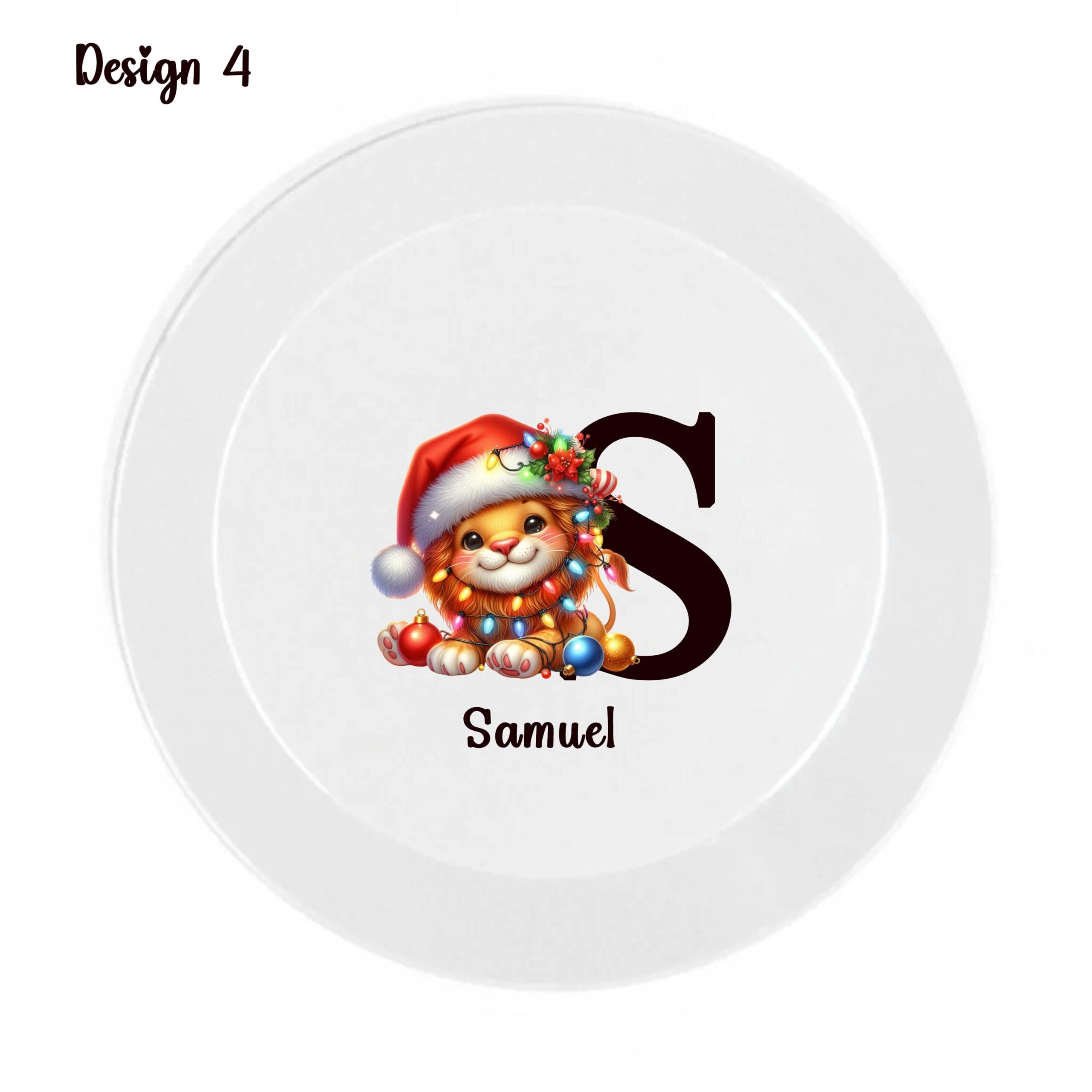 Personalised Children’s Christmas Lion Dinner Set – Unbreakable Plate, Bowl, Cup & Cutlery - Image 4