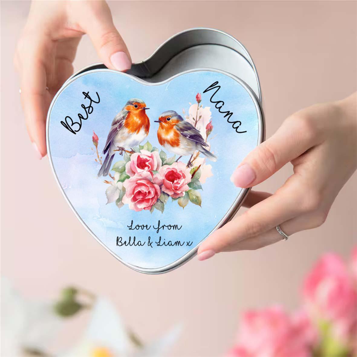 Personalised Heart Shaped Metal Keepsake Tin – Custom Gift Box - Image 3