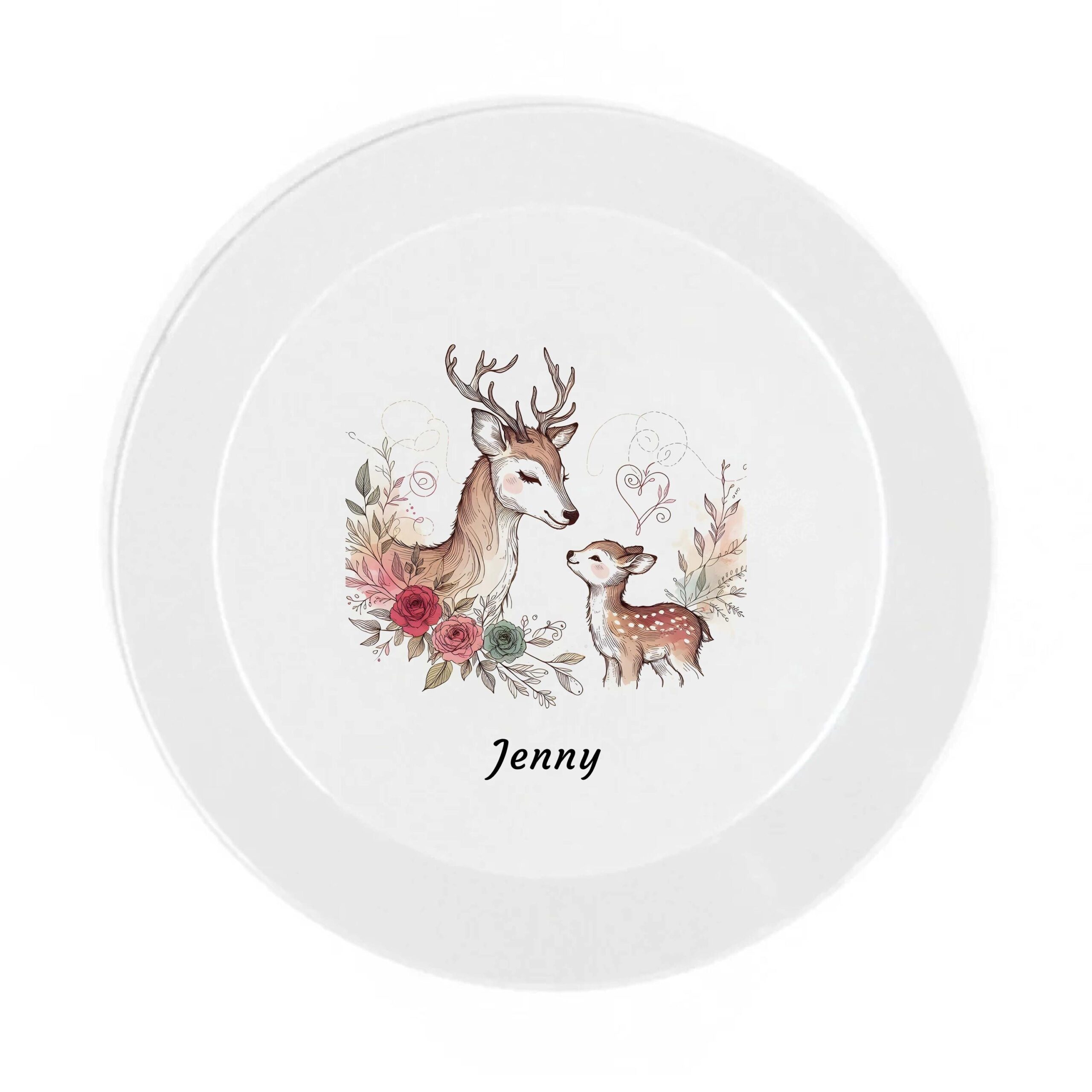 Personalised Kids Deer Dinnerware Set – Initial Plate, Bowl, Cup, Mug & Cutlery – Unbreakable Gift - Image 2