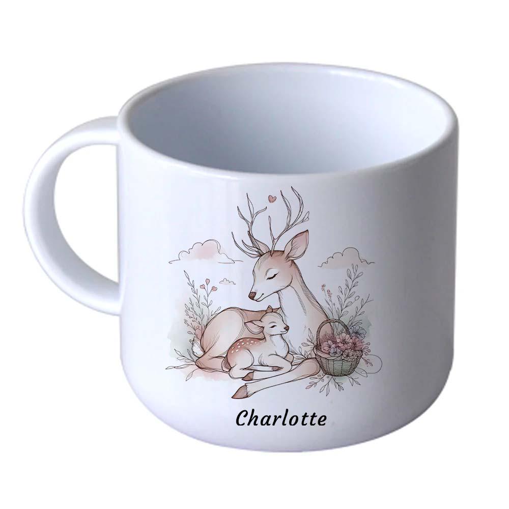 Personalised Kids Deer Dinnerware Set – Initial Plate, Bowl, Cup, Mug & Cutlery – Unbreakable Gift - Image 6