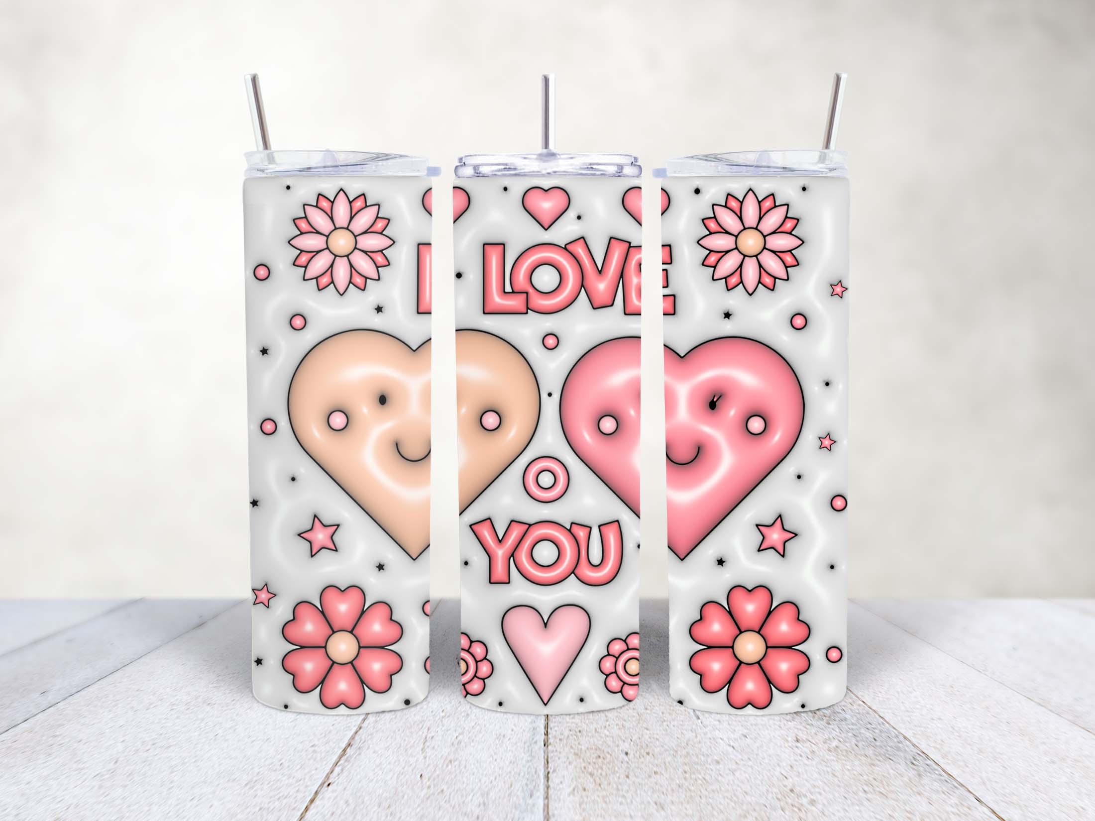 20oz skinny tumbler steel inflated text 20oz glossy tumbler inflated tumbler lock lid metal straw brush & gift box - Image 7