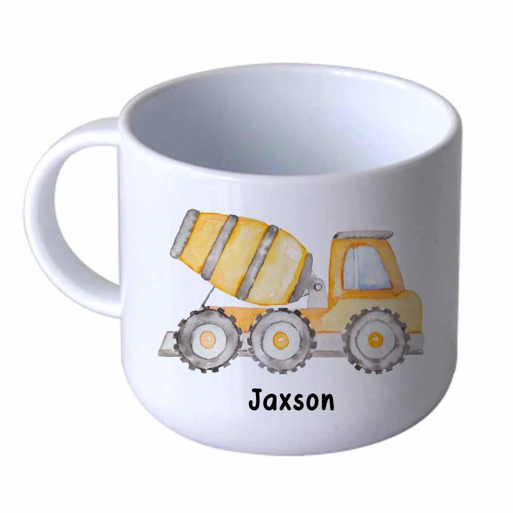 Personalised Construction Digger Plate Set – Kids Initial Dinnerware – Custom Name Children’s Meal Set - Image 4